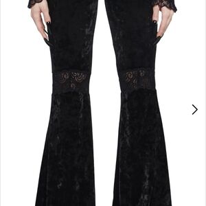 SOLD OUT NWT WIDOW By Dolls Kill Black Flare Velvet Pants